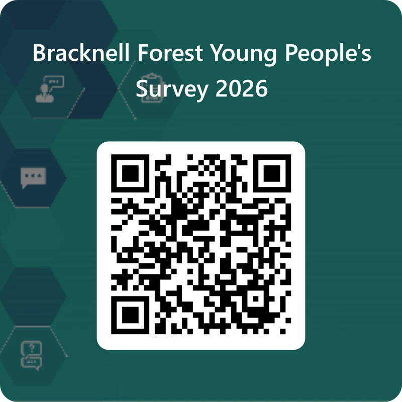 QR code that opens the Bracknell Forest Young People's Survey 2026 form